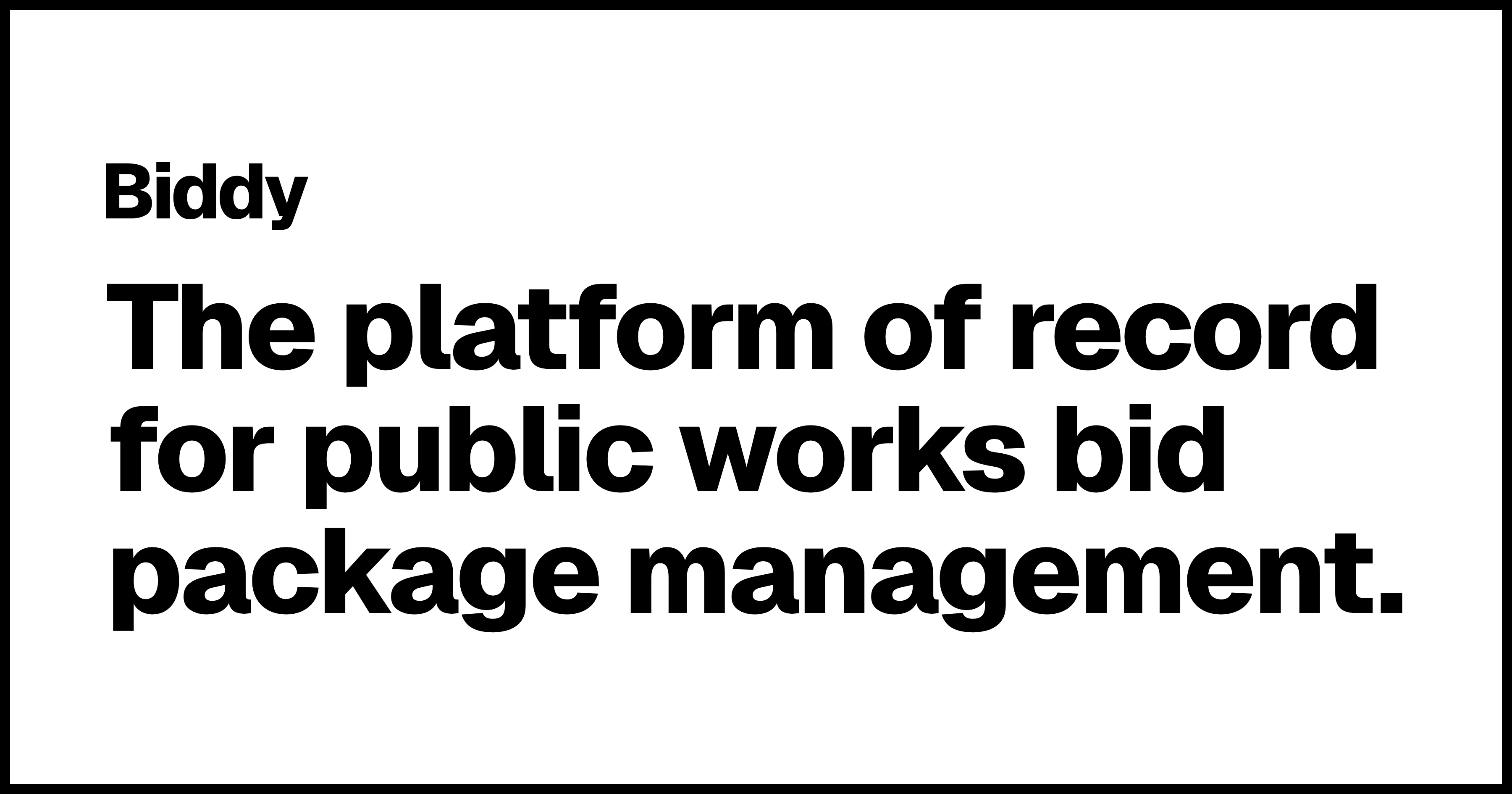 Biddy: Bid Package Management for Public Works Projects
